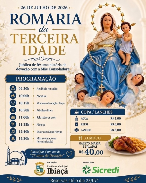 ROMARIA DA TERCEIRA IDADE CELEBRA FÉ, DEVOÇÃO E CONVIVÊNCIA EM IBIAÇÁ 